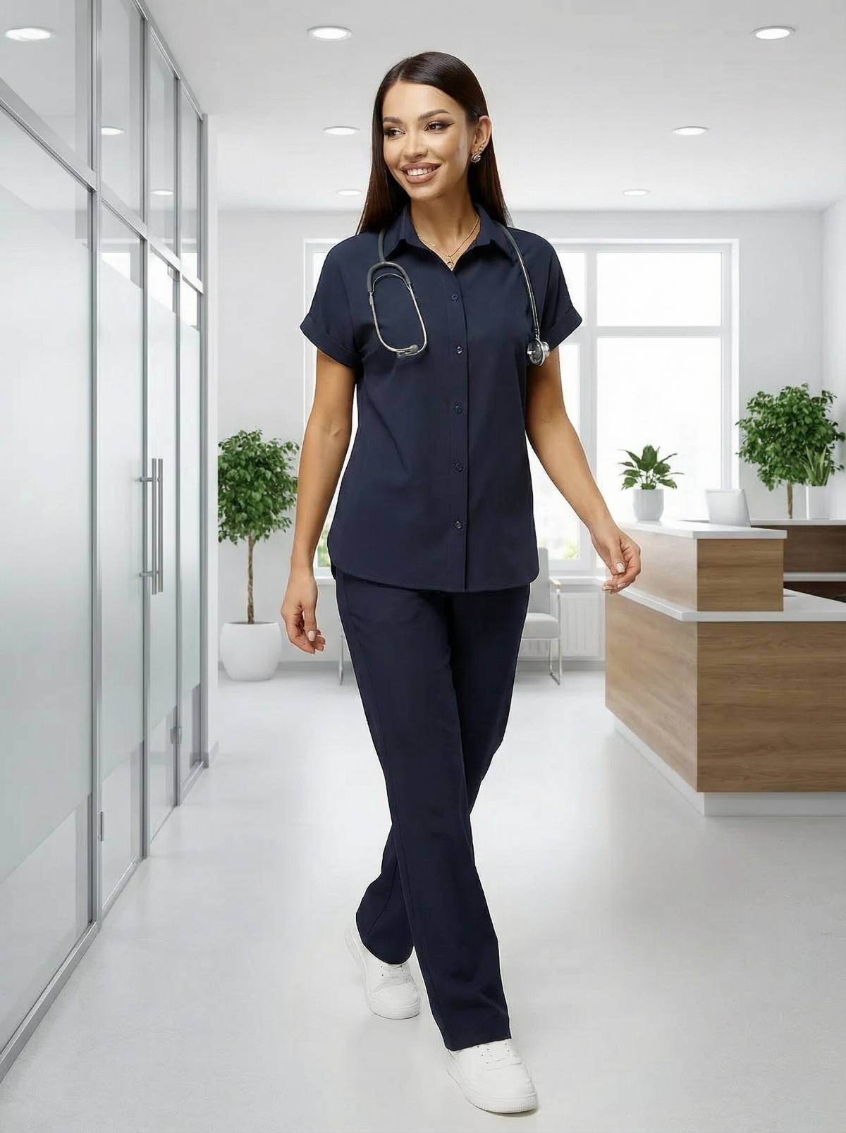 Продаю костюм медицинский женский стрейч за 1100р,8-987-555-55-29 Николай