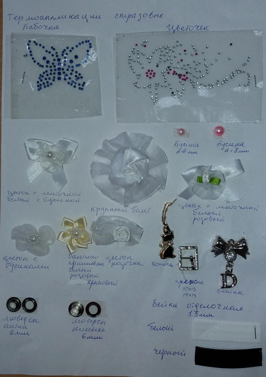 Продам пришивные элементы и фурнитуру
